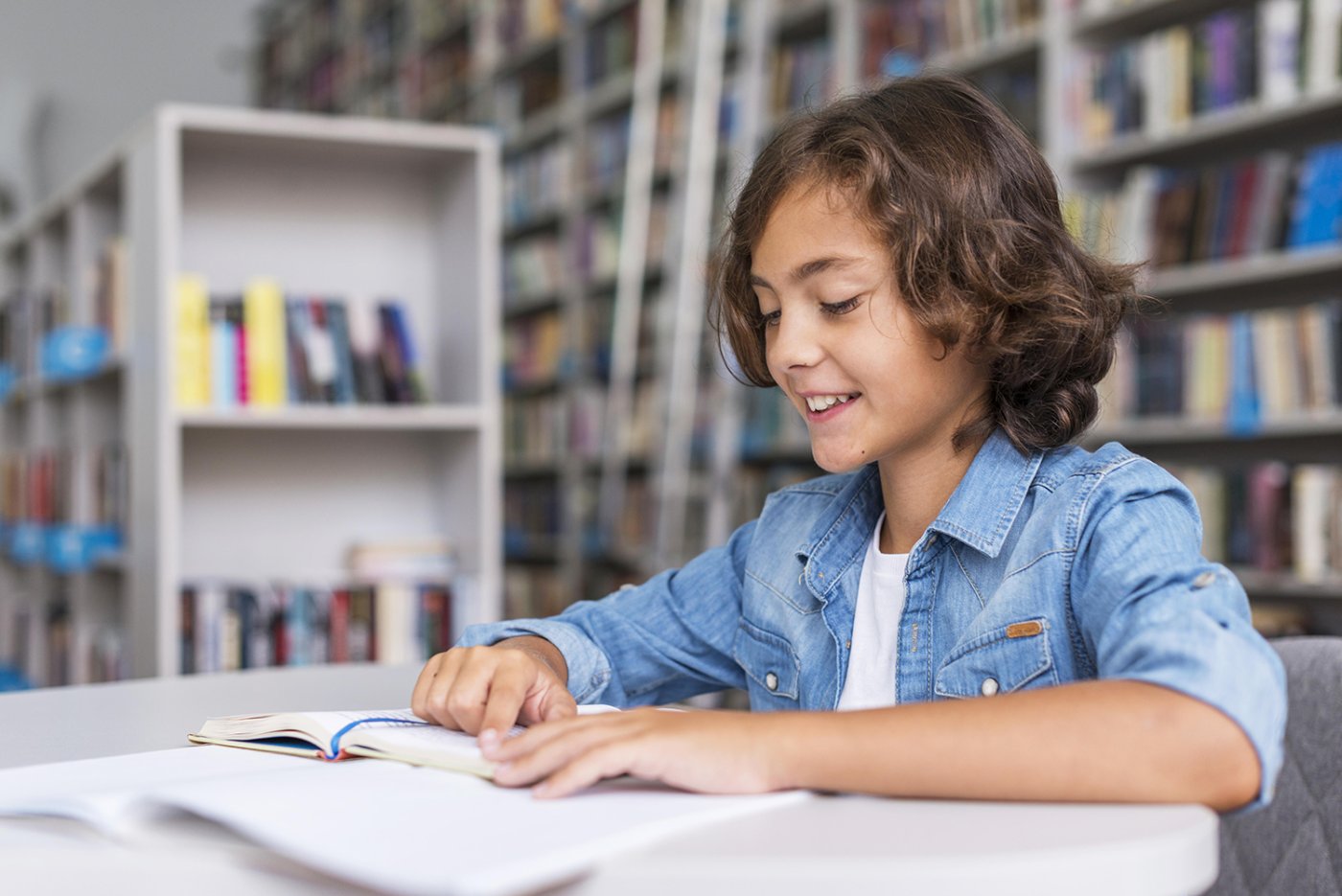 niño estudiando